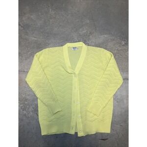 Vintage 1970s Montgomery Ward Cardigan Size Large women's Yellow